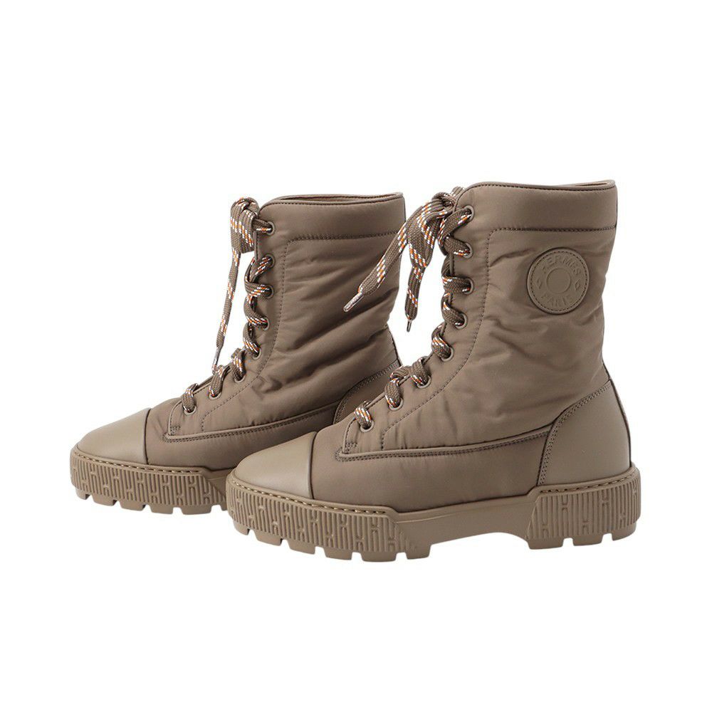 エルメス ブーツ フレッシュ ファブリック レディースサイズ37.5 HERMES ショートブーツ 靴