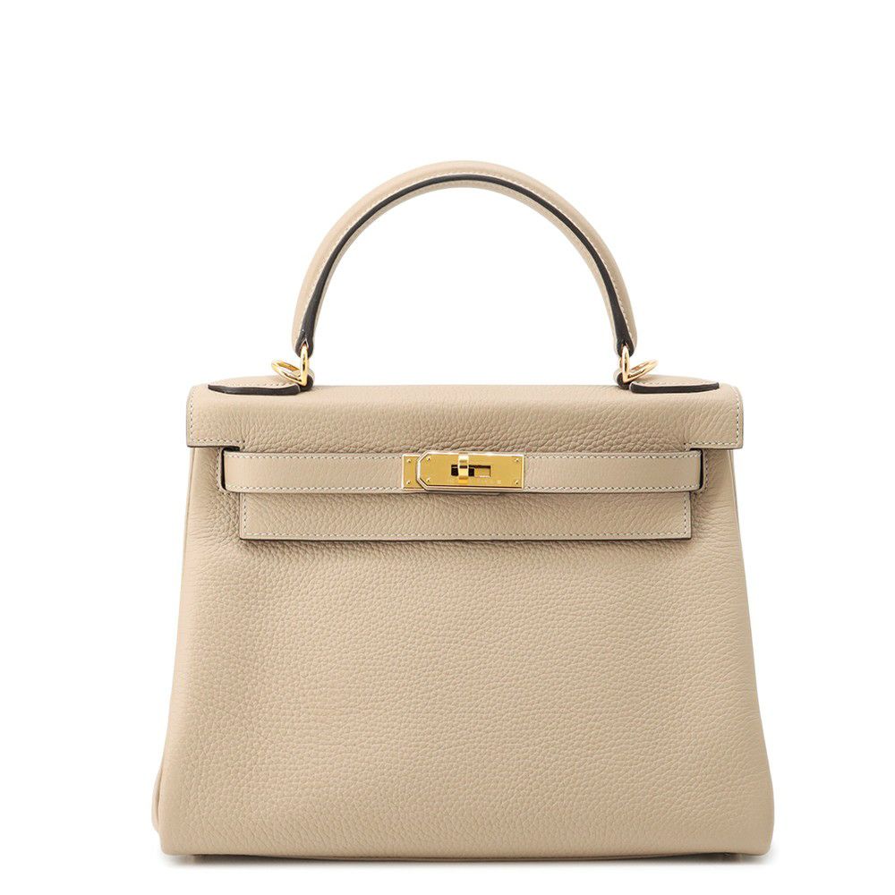 エルメス ハンドバッグ ケリー28 内縫い トレンチ/ゴールド金具 トゴ Z刻印 2wayショルダー