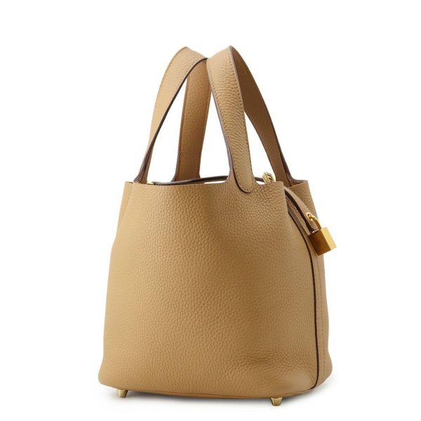 エルメス ハンドバッグ ピコタンロックPM ビスキュイ/ゴールド金具 トリヨンクレマンス B刻印