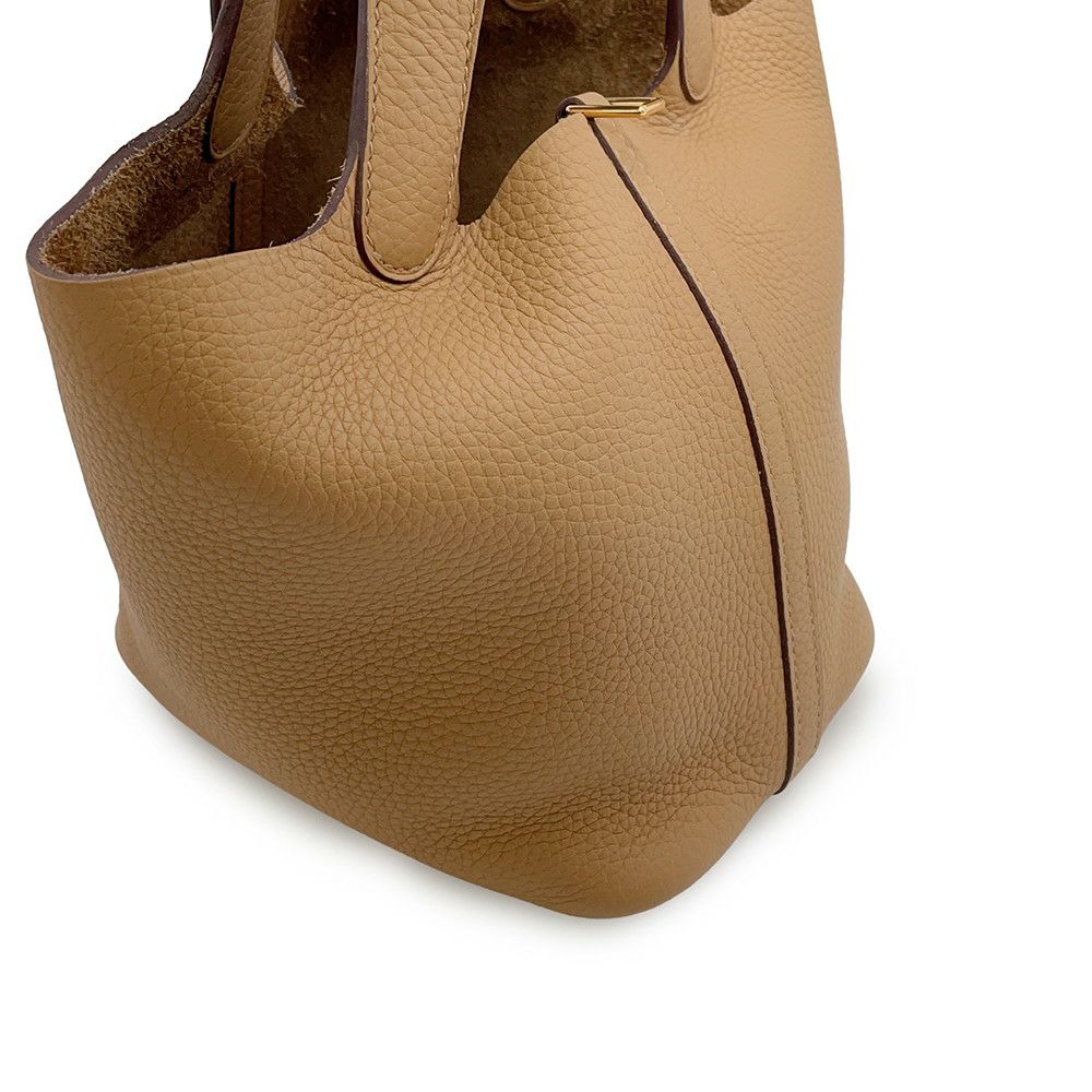 エルメス ハンドバッグ ピコタンロックPM ビスキュイ/ゴールド金具 トリヨンクレマンス B刻印