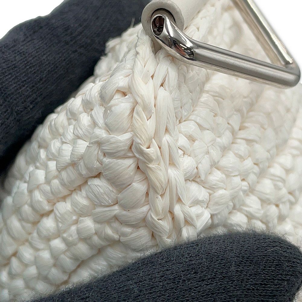 プラダ ショルダーバッグ トライアングル ラフィア 1BH190 PRADA 白