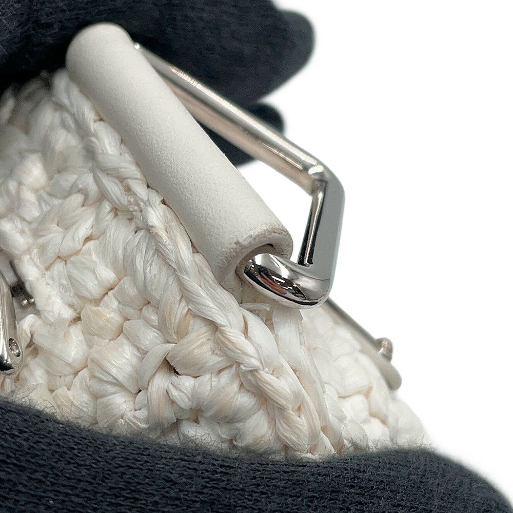 プラダ ショルダーバッグ トライアングル ラフィア 1BH190 PRADA 白
