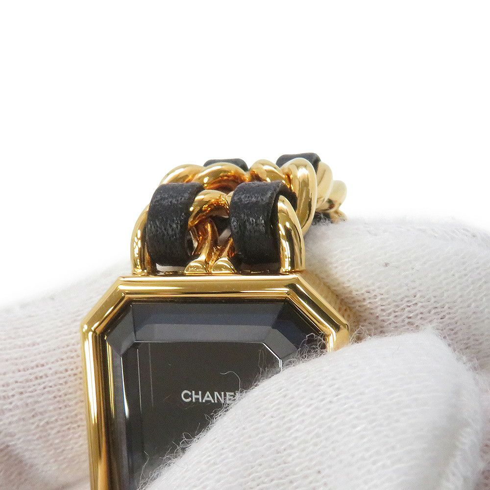 シャネル プルミエール Mサイズ H0001 CHANEL 腕時計 黒文字盤 クォーツ