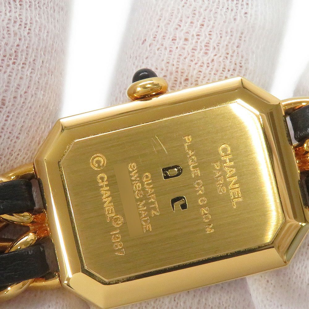 シャネル プルミエール Mサイズ H0001 CHANEL 腕時計 黒文字盤 クォーツ