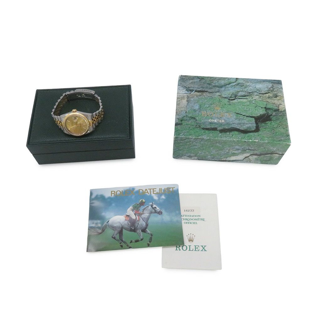 ロレックス デイトジャスト W番 SS/K18イエローゴールド 16233 ROLEX 腕時計 シャンパン文字盤