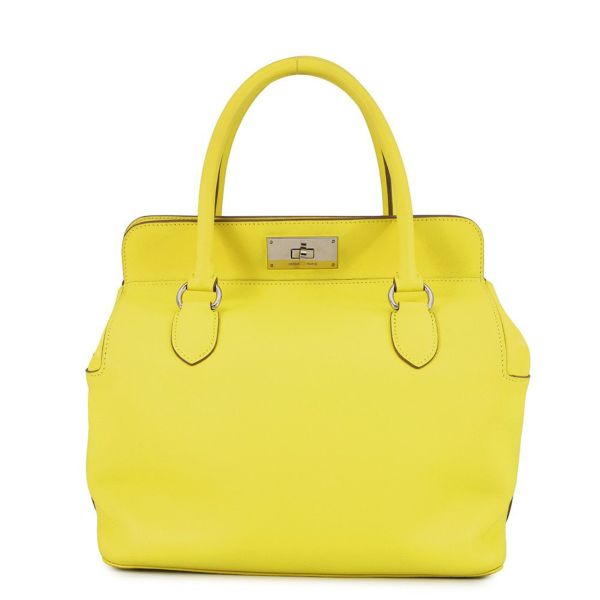 エルメス ハンドバッグ ツールボックス26 ライム/シルバー金具 スイフト □Q刻印 HERMES 2wayショルダー