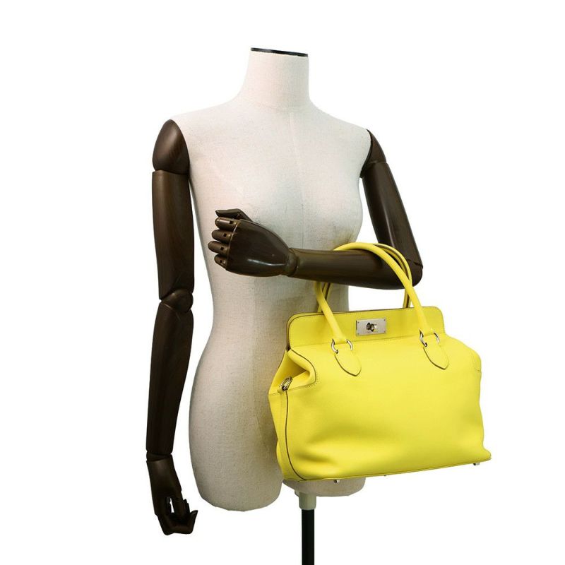 エルメス ハンドバッグ ツールボックス26 ライム/シルバー金具 スイフト □Q刻印 HERMES 2wayショルダー