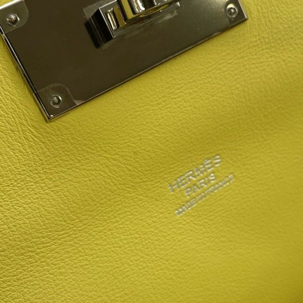 エルメス ハンドバッグ ツールボックス26 ライム/シルバー金具 スイフト □Q刻印 HERMES 2wayショルダー