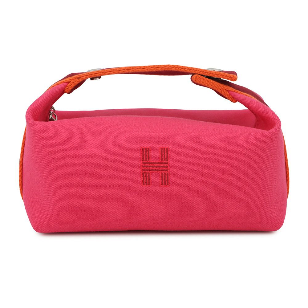 エルメス ポーチ ブリッド・ア・ブラックPM ハイビスカス/シルバー金具 キャンバス HERMES バッグ 小物入れ