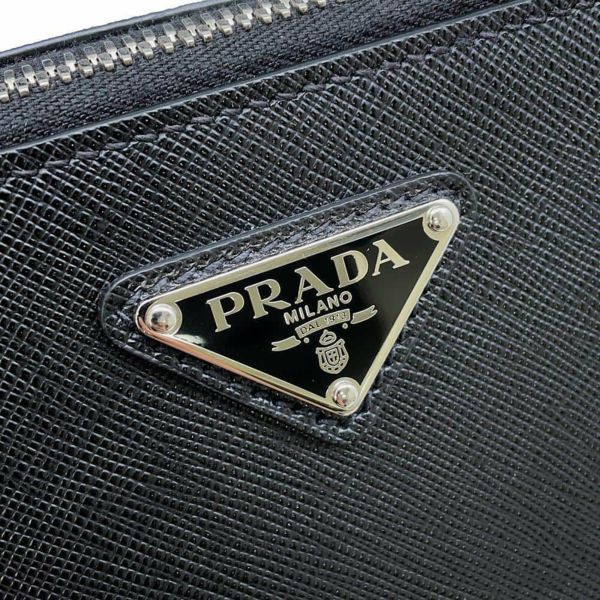 プラダ ショルダーバッグ サフィアーノレザー 2VH069 PRADA 2wayハンドバッグ 黒