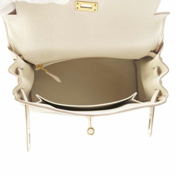 エルメス ハンドバッグ ケリー25 内縫い クレ/ゴールド金具 トゴ W刻印 HERMES 2wayショルダー