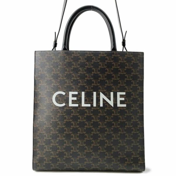 セリーヌ トートバッグ トリオンフ バーティカルカバ ミディアム CELINE 2wayショルダーバッグ 黒