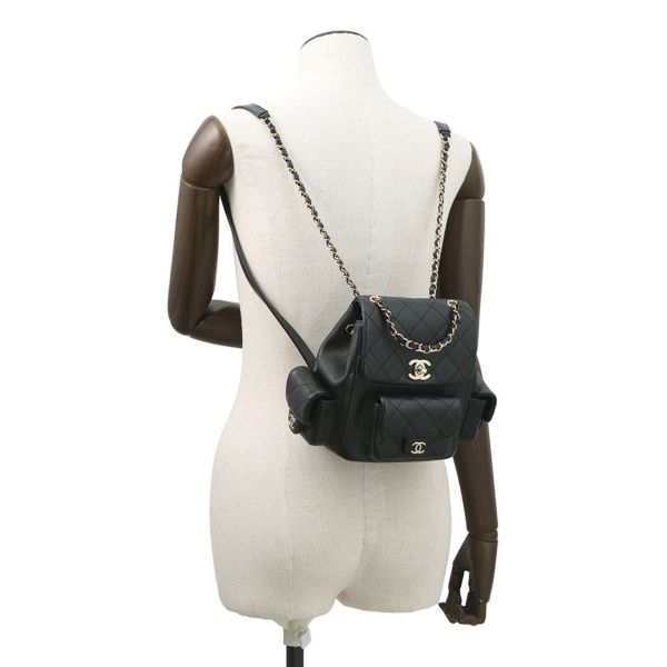 シャネル リュック マトラッセ ココマーク マルチポケット キャビアスキン AS4399 バックパック バッグ 黒