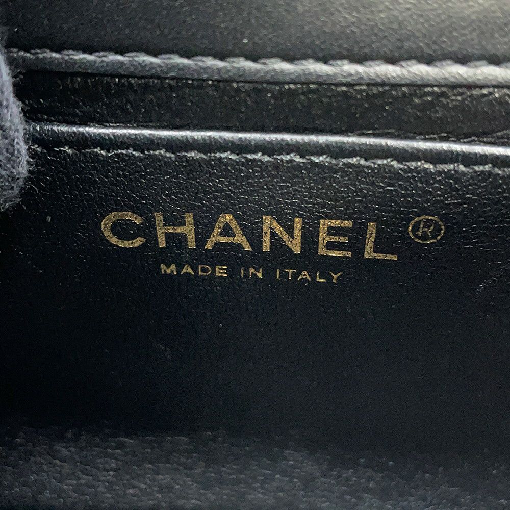 シャネル チェーンショルダーバッグ ミニ マトラッセ ハートチャーム ラムスキン AS3457 CHANEL 黒