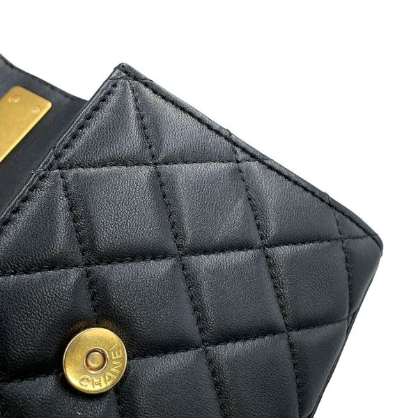 シャネル チェーンショルダーバッグ マトラッセ ココマーク ラムスキン AP2945 2way 黒