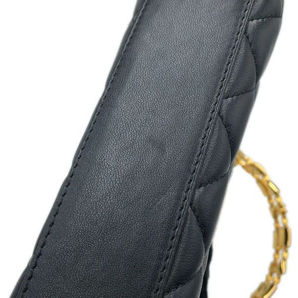 シャネル チェーンショルダーバッグ マトラッセ ココマーク ラムスキン AP2945 2way 黒