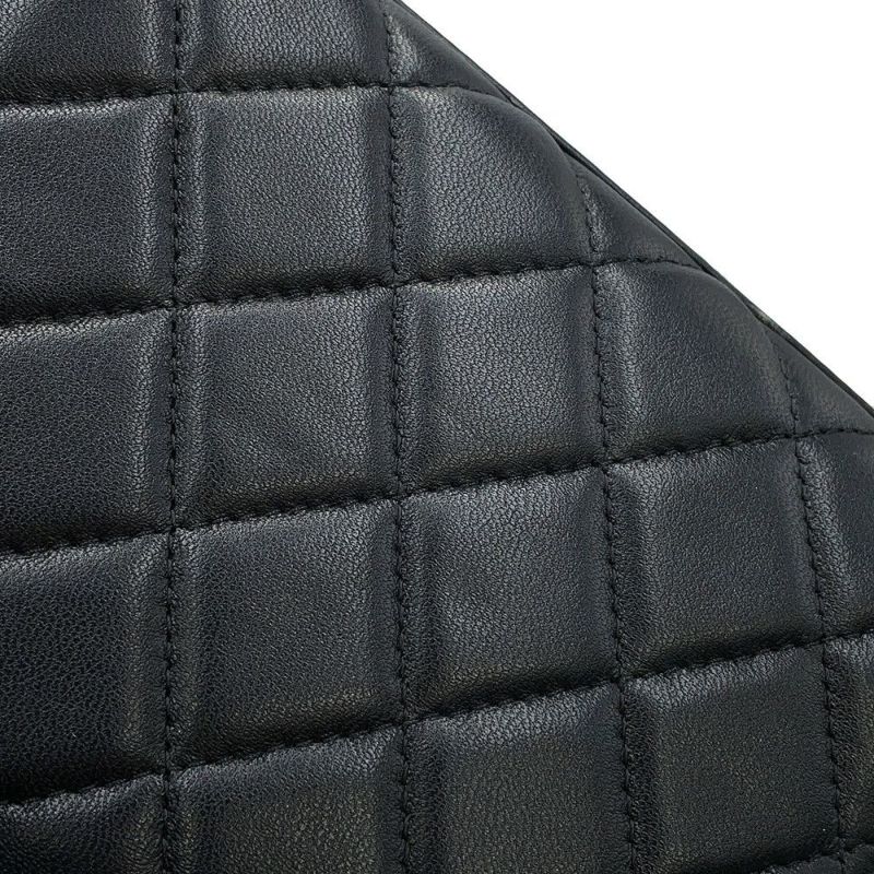 シャネル チェーンショルダーバッグ マトラッセ ココマーク ラムスキン AP2945 2way 黒