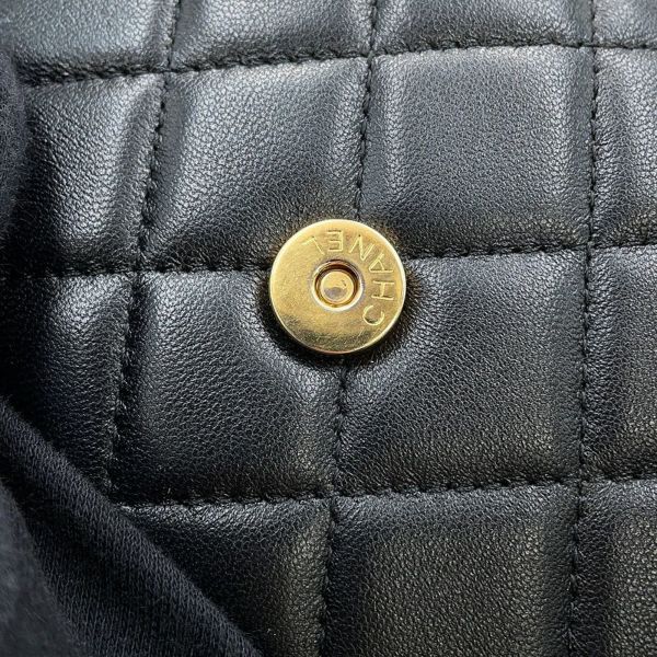 シャネル チェーンショルダーバッグ マトラッセ ココマーク ラムスキン AP2945 2way 黒
