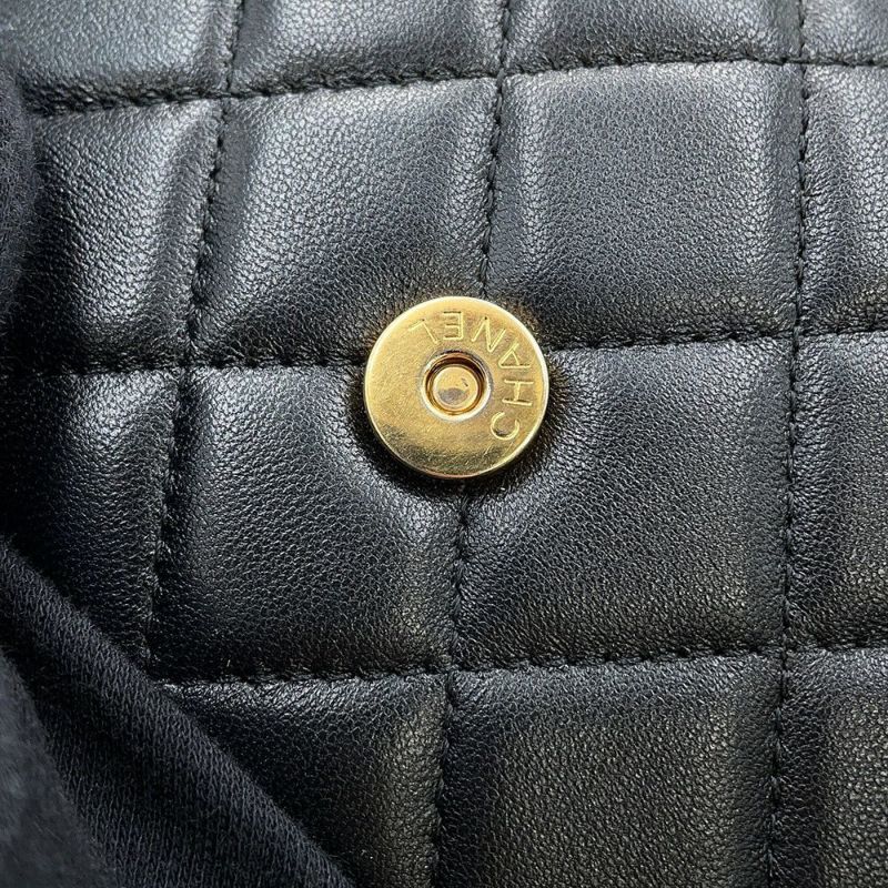 シャネル チェーンショルダーバッグ マトラッセ ココマーク ラムスキン AP2945 2way 黒