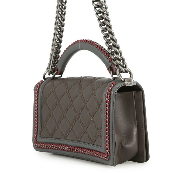 シャネル チェーンショルダーバッグ ココマーク マトラッセ ボーイシャネル トップハンドル A94804 CHANEL