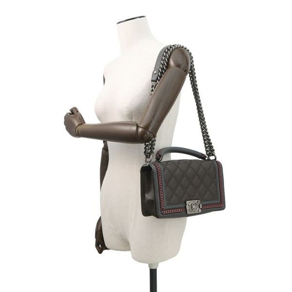 シャネル チェーンショルダーバッグ ココマーク マトラッセ ボーイシャネル トップハンドル A94804 CHANEL