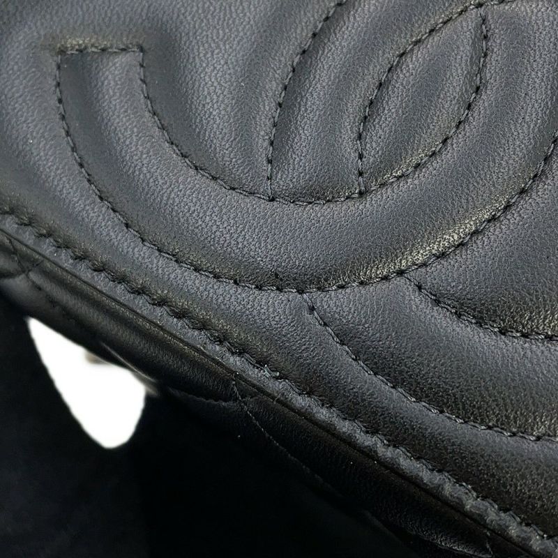 シャネル チェーンショルダーバッグ マトラッセ ココマーク バニティバッグ ラムスキン AP1472 CHANEL 黒 2way ヴァニティバッグ