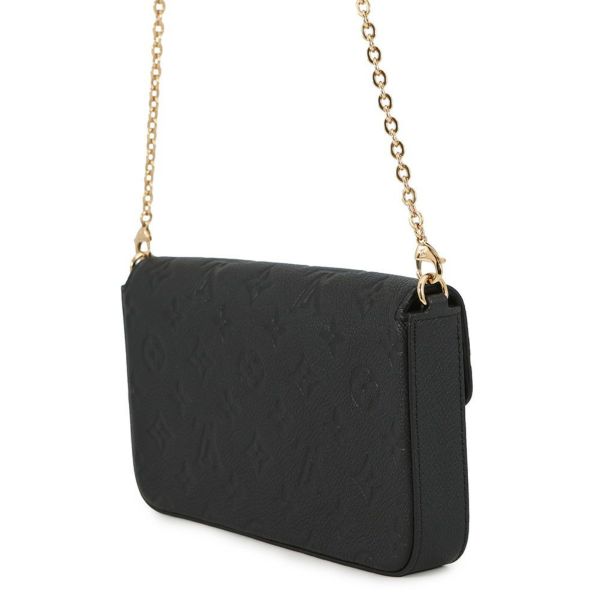 ルイヴィトン チェーンウォレット モノグラム・アンプラント ポシェット・フェリシー M82477 ブラック 黒