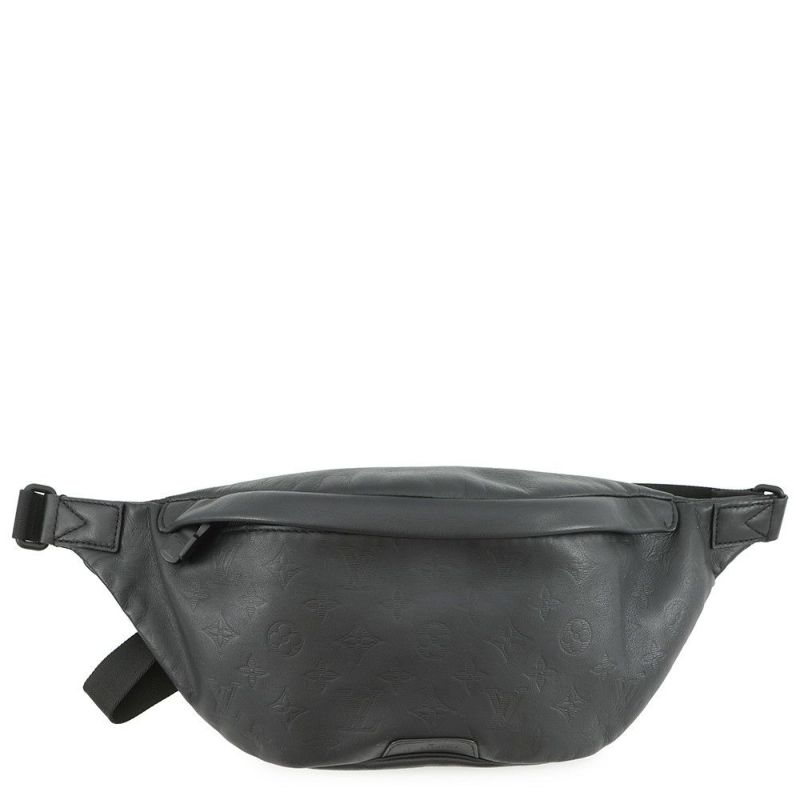 ルイヴィトン ボディバッグ モノグラム・シャドウ ディスカバリー・バムバッグPM M46036 ウエストバッグ 黒 ブラック