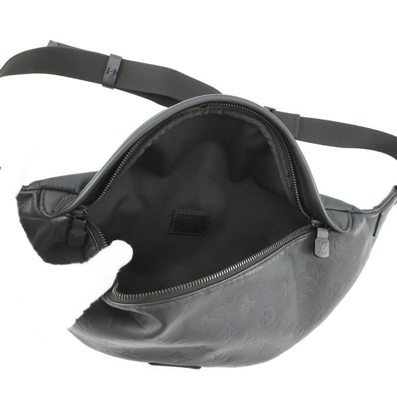 ルイヴィトン ボディバッグ モノグラム・シャドウ ディスカバリー・バムバッグPM M46036 ウエストバッグ 黒 ブラック