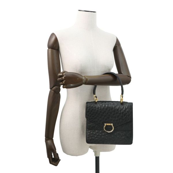 セリーヌ ハンドバッグ オーストリッチ CELINE 黒 エキゾチックレザー