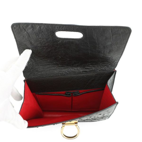 セリーヌ ハンドバッグ オーストリッチ CELINE 黒 エキゾチックレザー