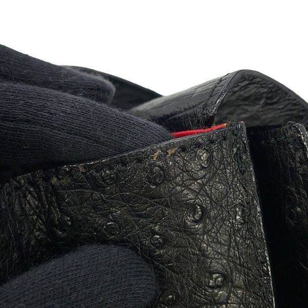 セリーヌ ハンドバッグ オーストリッチ CELINE 黒 エキゾチックレザー