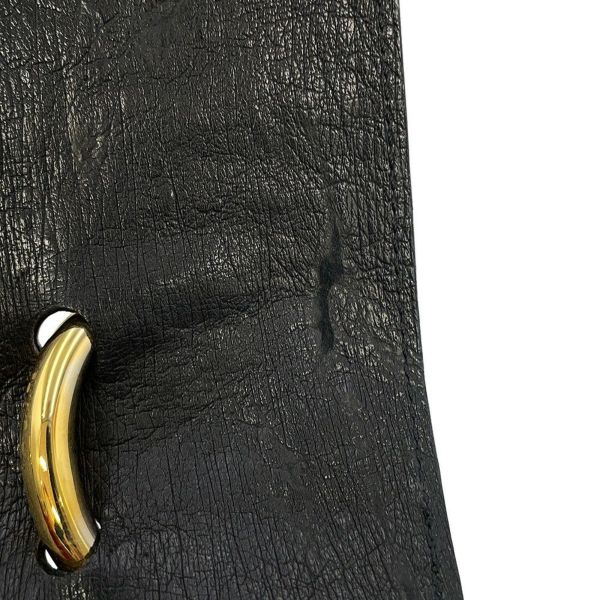 セリーヌ ハンドバッグ オーストリッチ CELINE 黒 エキゾチックレザー