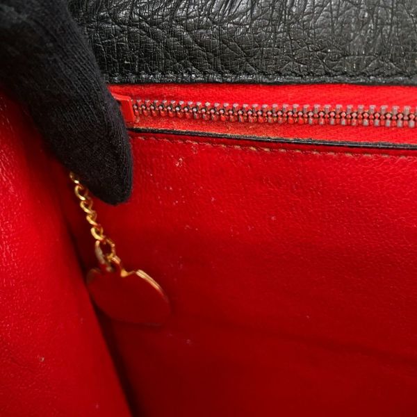 セリーヌ ハンドバッグ オーストリッチ CELINE 黒 エキゾチックレザー