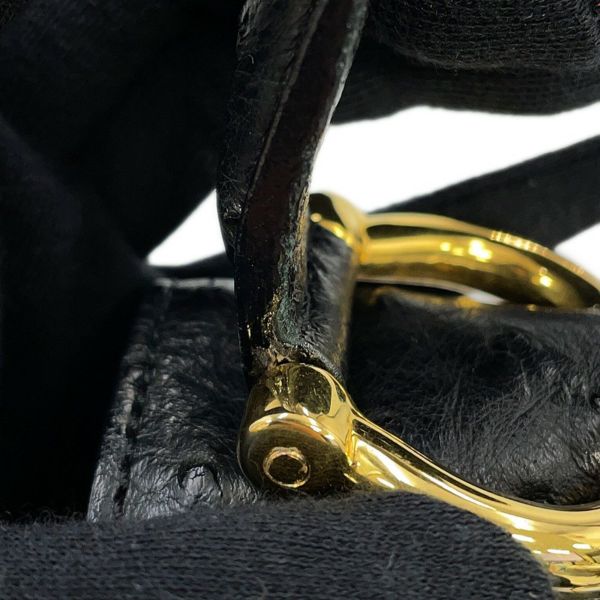 セリーヌ ハンドバッグ オーストリッチ CELINE 黒 エキゾチックレザー