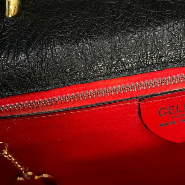 セリーヌ ハンドバッグ オーストリッチ CELINE 黒 エキゾチックレザー