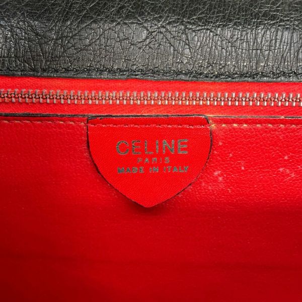 セリーヌ ハンドバッグ オーストリッチ CELINE 黒 エキゾチックレザー