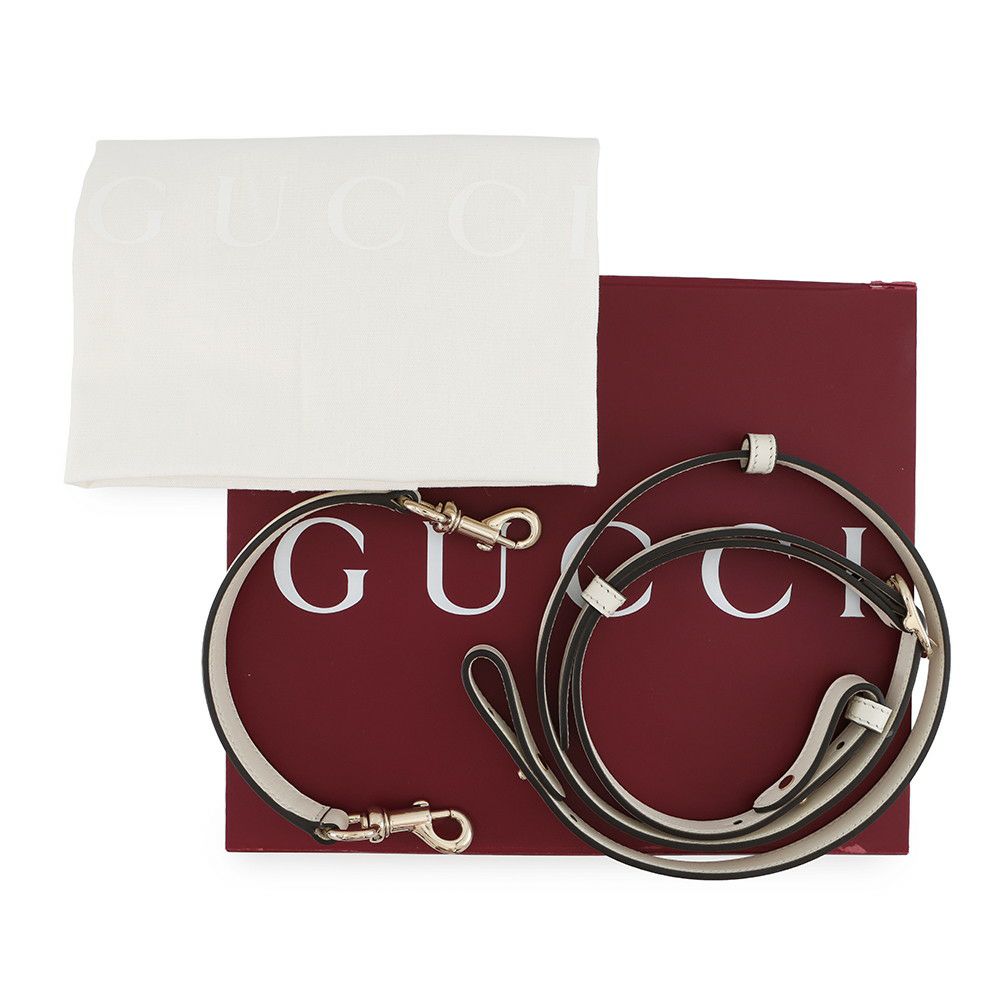 グッチ ハンドバッグ GGエンブレム スモール バケットバッグ PVC レザー 815118 GUCCI 2WAY 白