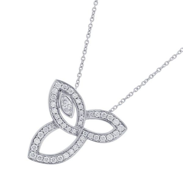 ハリーウィンストン ネックレス リリークラスター・ペンダント ダイヤモンド 46P 計0.68ct Pt950プラチナ PEDPMQRFLC