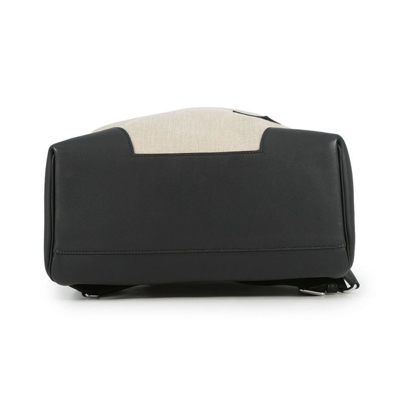 エルメス リュック エルメス・オールバック エクリュ/ブラック/シルバー金具 トワルビヴァーク/スイフト B刻印 メンズ