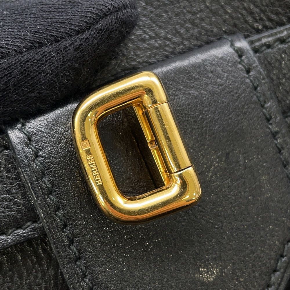 エルメス ショルダーバッグ スマックPM ブラック/イエロー/ゴールド金具 ヴォーグレネ/リザード/オーストリッチ 〇U刻印 黒