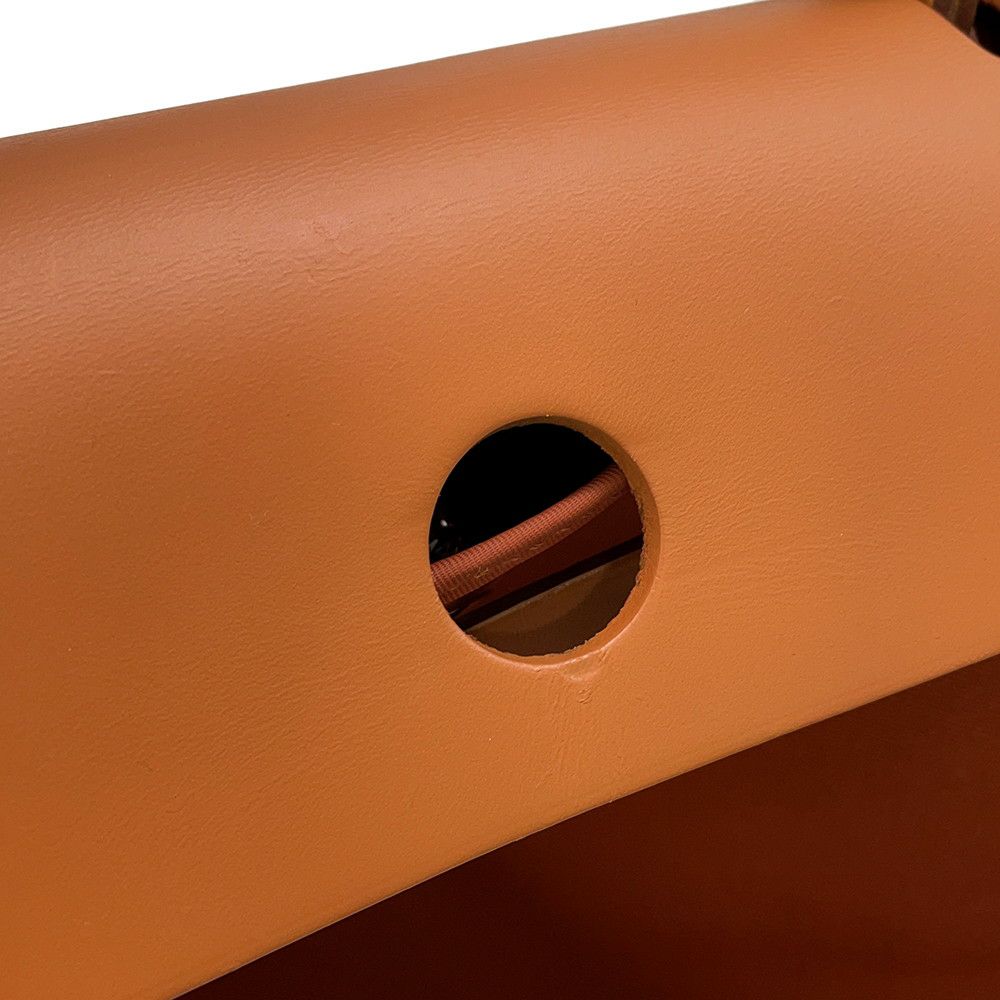 エルメス エールバッグジップPM オレンジ/ナチュラル/シルバー金具 トワルアッシュ/ヴァッシュハンター A刻印 2way