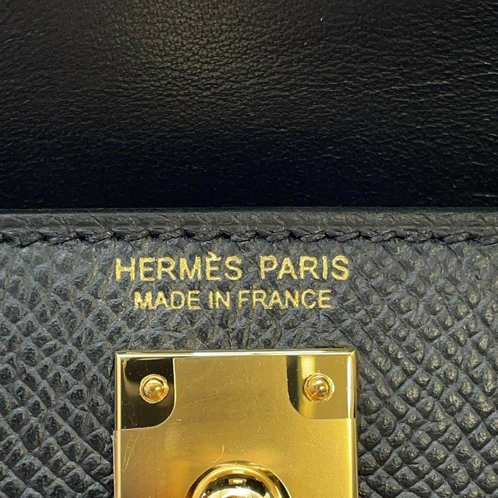 エルメス ハンドバッグ ミニケリードゥ 外縫い ブラック/ゴールド金具 エプソン W刻印 2wayショルダー 黒