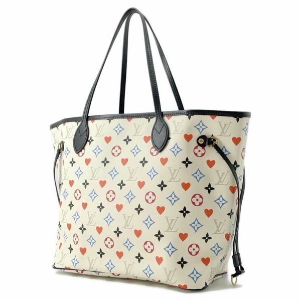 ルイヴィトン トートバッグ モノグラム・ゲームオン ネヴァーフルMM ポーチ付き M57462 LOUIS VUITTON ホワイト 白