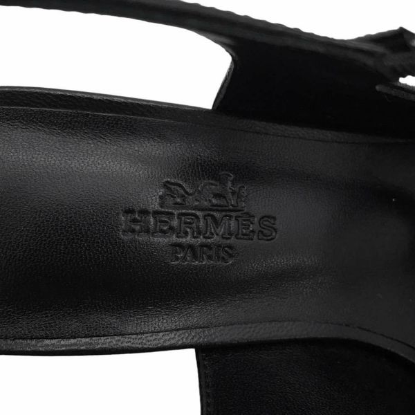 エルメス パンプス ジャッキー 50 レザー レディースサイズ35 HERMES 靴 黒 シェーヴル