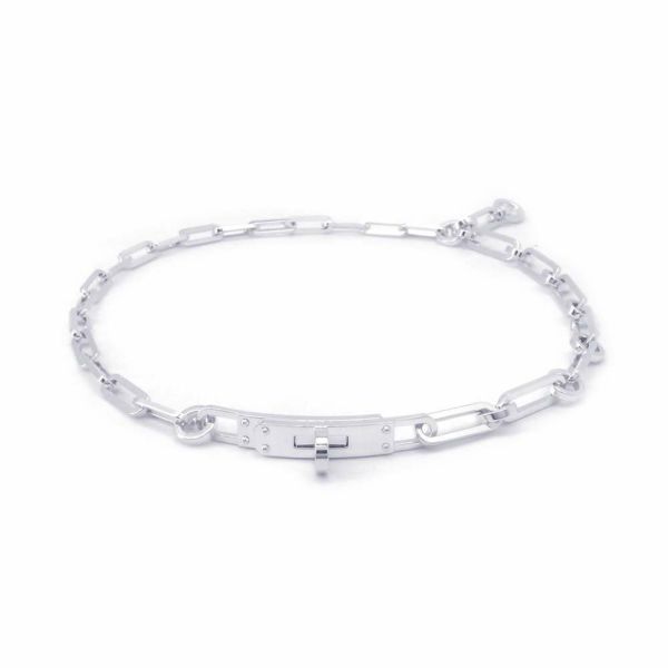 エルメス ネックレス ケリー チェーン ブレスレット 2way SV925シルバー サイズ16 HERMES チョーカー Kelly Chaine  bracelet 安心保証 | 中古・新品ブランド販売ギャラリーレア公式通販