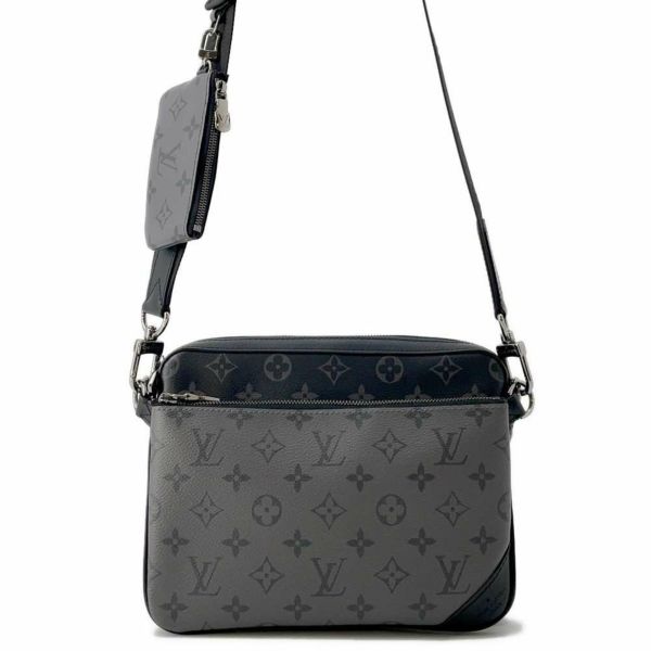 ルイヴィトン ショルダーバッグ モノグラム・エクリプス リバース トリオ・メッセンジャー M69443 LOUIS VUITTON ブラック 黒