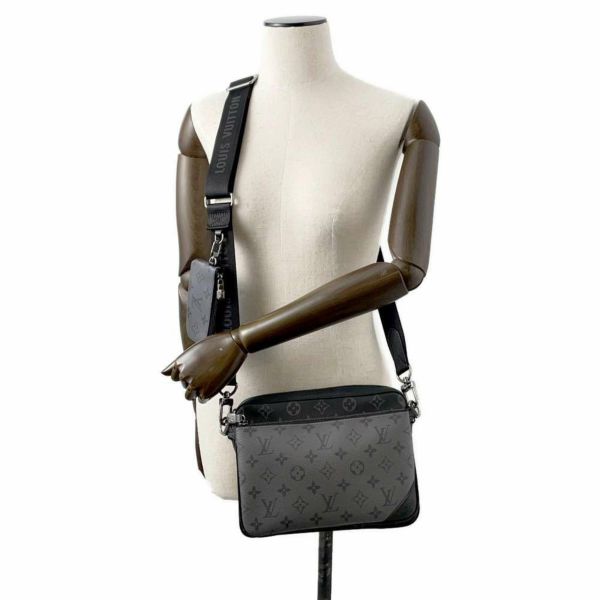 ルイヴィトン ショルダーバッグ モノグラム・エクリプス リバース トリオ・メッセンジャー M69443 LOUIS VUITTON ブラック 黒