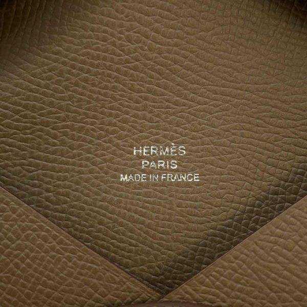 エルメス カードケース カルヴィ エトゥープ エプソン W刻印 HERMES 名刺入れ