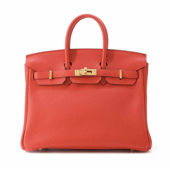 エルメス バーキン25 ルージュクー/ゴールド金具 トゴ C刻印 HERMES Birkin ハンドバッグ